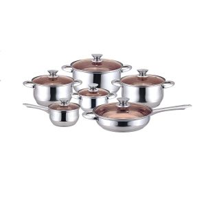 COOKING POT SET MUHLER MR-1242 NEW (ΣΕΤ ΜΑΓΕΙΡΙΚΑ ΣΚΕΥΗ ΑΠΌ ΑΝΟΞΕΙΔΩΤΟ ΑΤΣΑΛΙ) (1003009Ν)