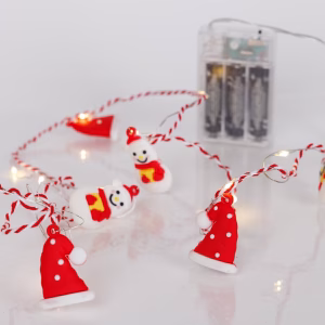 ΣΕΙΡΑ, 20 MINI LED, ΣΚΟΥΦΟΣ & ΧΙΟΝΑΝΘΡΩΠΟΣ, ΜΠΑΤΑΡΙΑΣ 3xAA, ΧΡΟΝΟΔΙΑΚΟΠΤΗ, ΚΟΚΚΙΝΟ & ΛΕΥΚΟ ΧΑΛΚΙΝΟ ΚΑΛΩΔΙΟ, ΘΕΡΜΟ ΛΕΥΚΟ LED ΑΝΑ 10cm, ΠΡΟΕΚΤΑΣΗ ΠΑΡΟΧΗΣ 30cm, IP20 (600-03065)