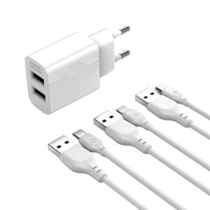 ΦΟΡΤΙΣΤΗΣ ΜΕ ΔΙΠΛΗ ΘΥΡΑ USB-A 2.4A  ΚΑΙ ΚΑΛΩΔΙΟ LIGHTNING, XO L109 (EU) (16.006.0217)